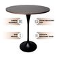 Leisuremod LeisureMod Verve Collection Modern Bar Height Table Black Base with 36 Round Dark Walnut MDF Top, , large
