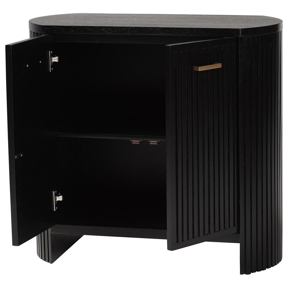 Baxton Studio Keshet 2-Door Accent Cabinet in Black, , large