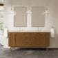 James Martin Laurent 72" Double Bathroom Vanity in Honey Oak with 3 cm Tajnar Eclos Top, Rectangular Sinks and FreePower Wireless Charger, , large