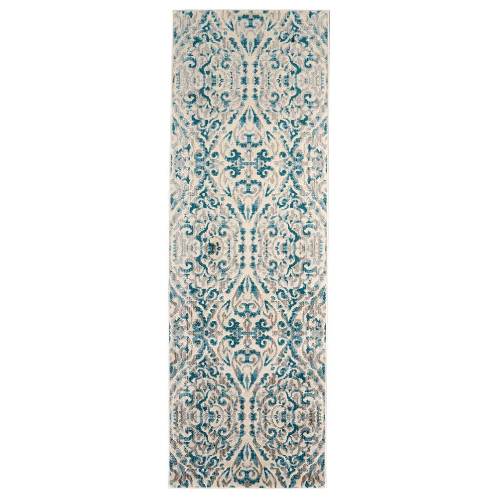 Feizy Rugs Keats 3466F 2'7" x 8 Turquoise Runner, , large
