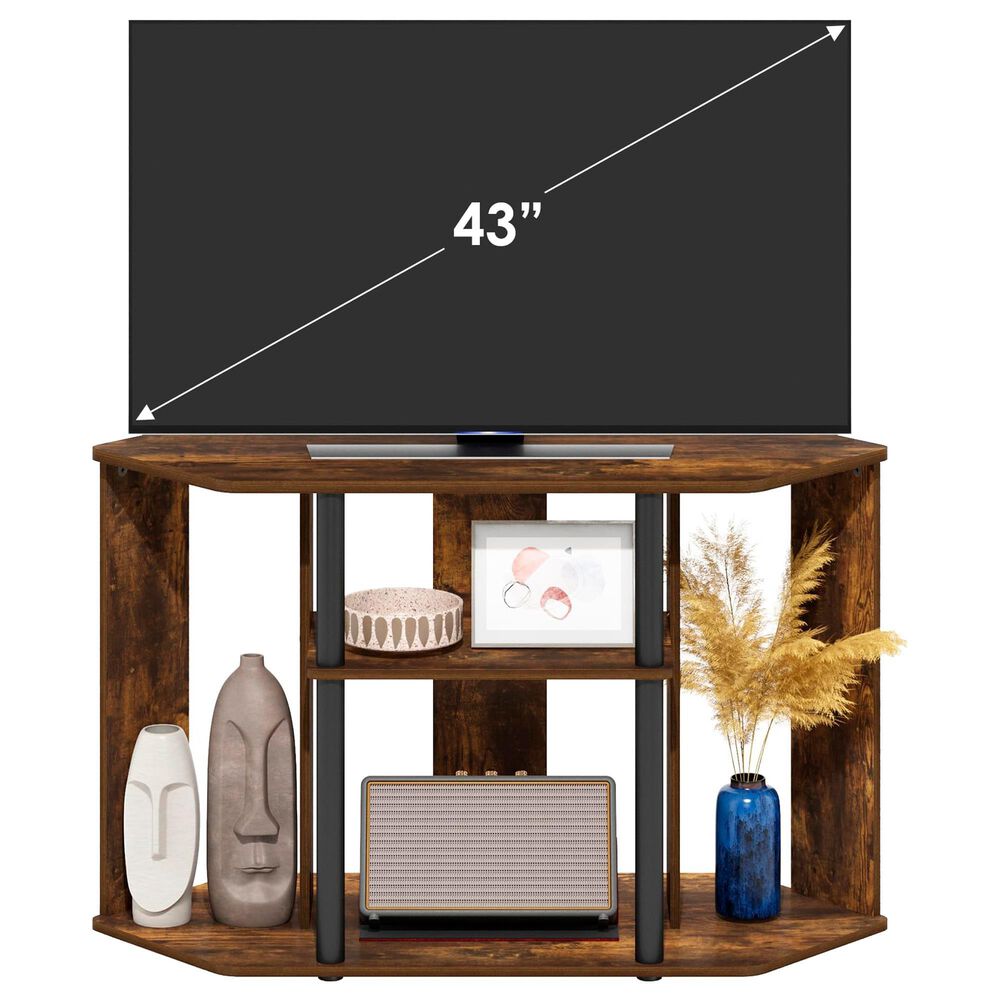 HOMLUX 39" TV Stand in Amber Pine and Black, , large