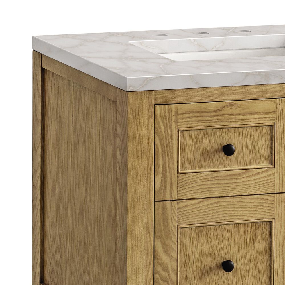 James Martin Vanities Breckenridge 30&quot; Single Bathroom Vanity in Light Natural Oak with 3 cm Victorian Silver Quartz Top and Rectangular Sink, , large