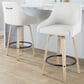 LumiSource Hannah Swivel Counter Stool with Cream Fabric Upholstery in Whitewashed and Black (Set of 2), , large