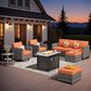 HOMLUX 7 Piece Outdoor Patio Set in Orange, , large