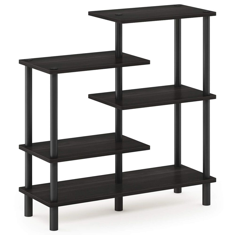 HOMLUX Turn-N-Tube 5-Tier Accent Display Rack in Espresso and Black, , large