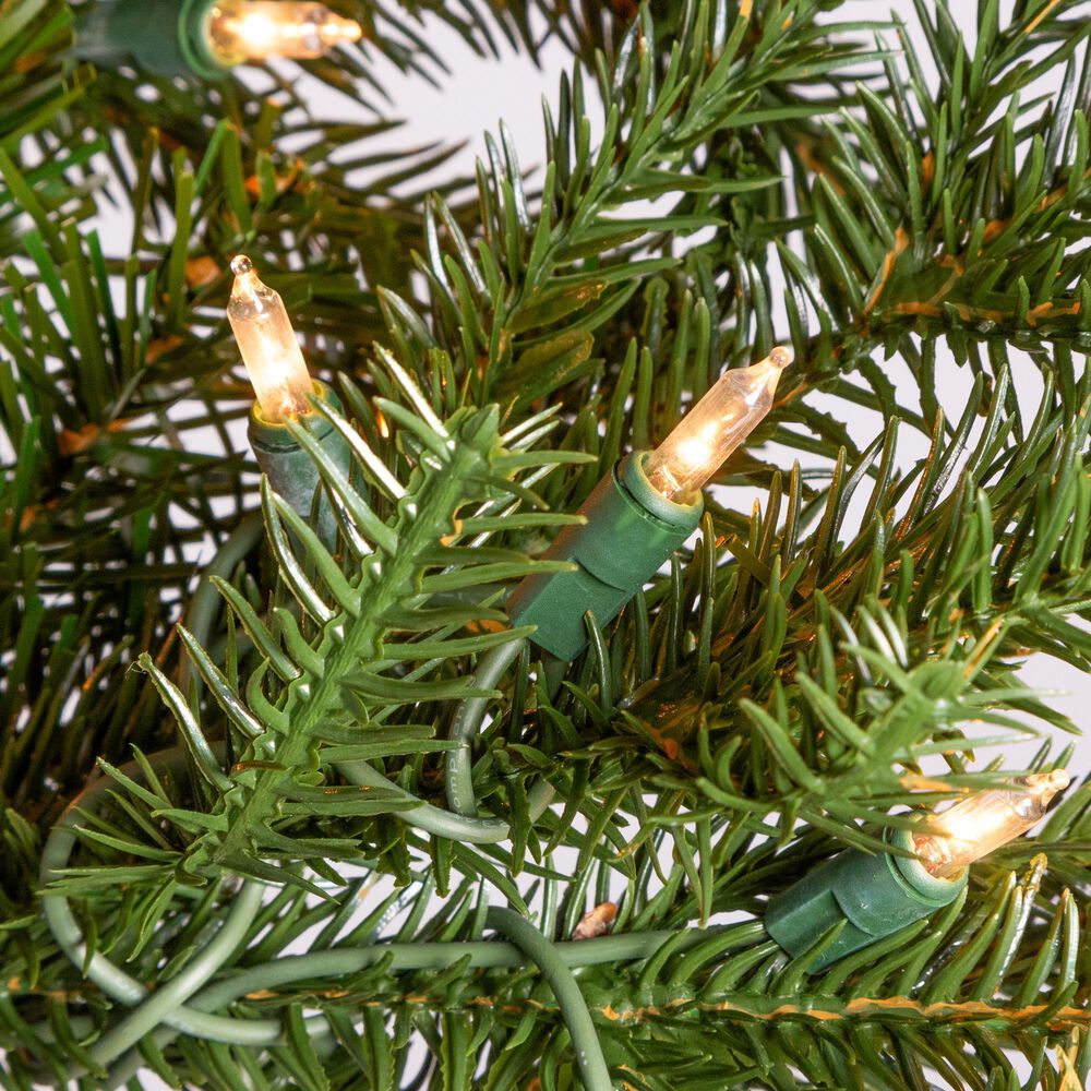 The Gerson Company 4&#39; Pre-Lit Artificial Natural Cut Narrow Jackson Pine with White Lights in Green, , large
