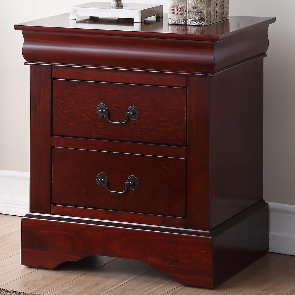 Gunnison Co. Louis Philippe III 2 Drawer Nightstand in Cherry, , large