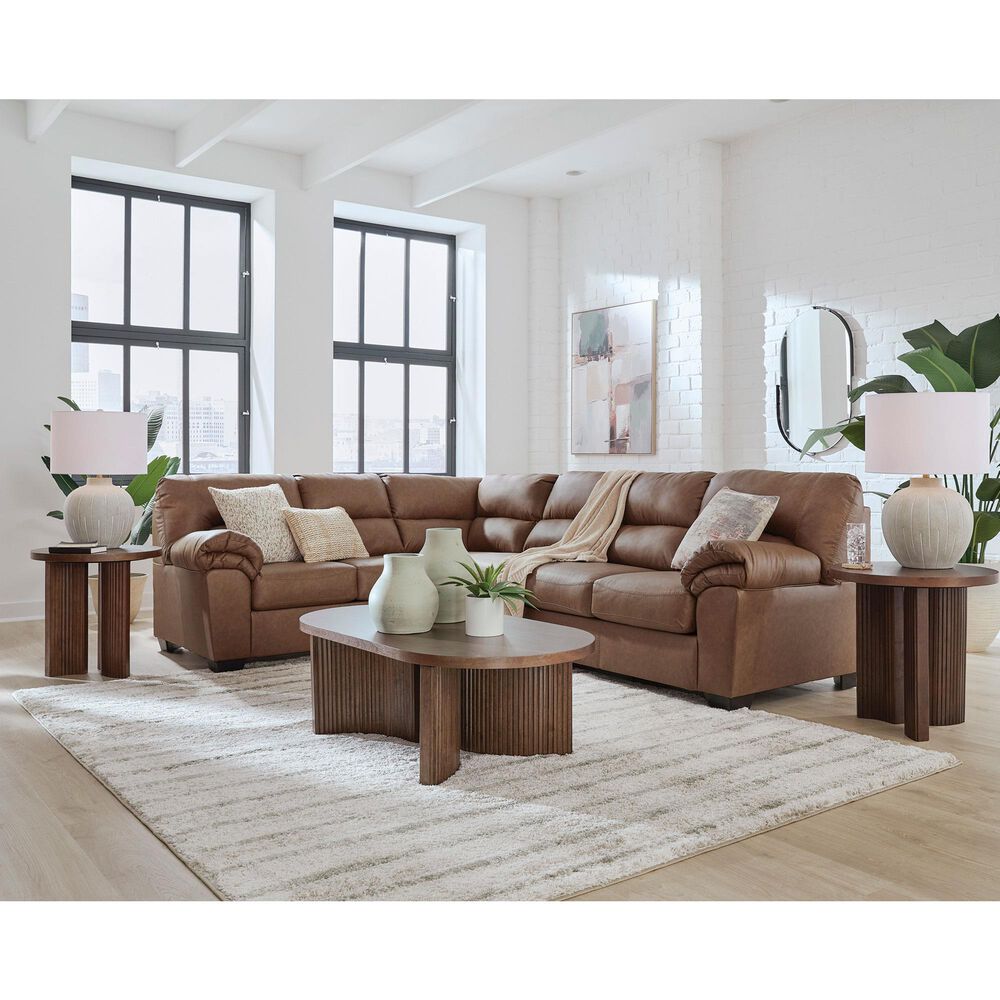 Ashley WillowBend 3-Piece Sectional with LAF Sofa in Caramel, , large