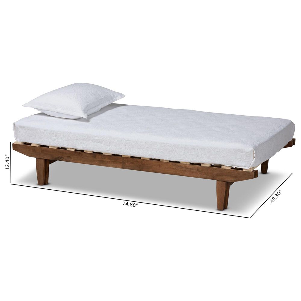 Baxton Studio Hiro Expendable Twin to King Bed Frame in Walnut Brown, , large