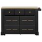 HOMLUX 51" Kitchen Island with Pull Out Trash Can Storage in Black, , large