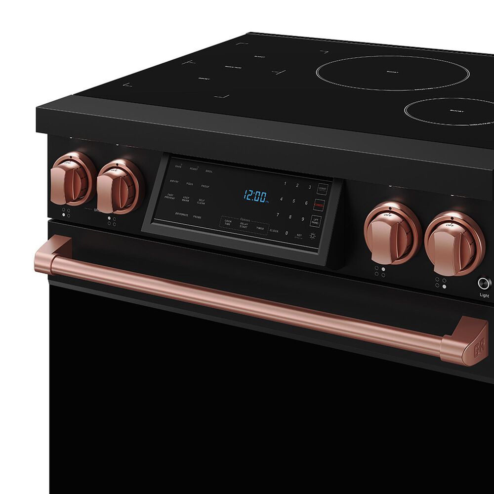 Thor Kitchen Gordon Ramsay 4.8 Cu. Ft. Professional Induction Range with Rose Gold Handle Kit in Black, , large