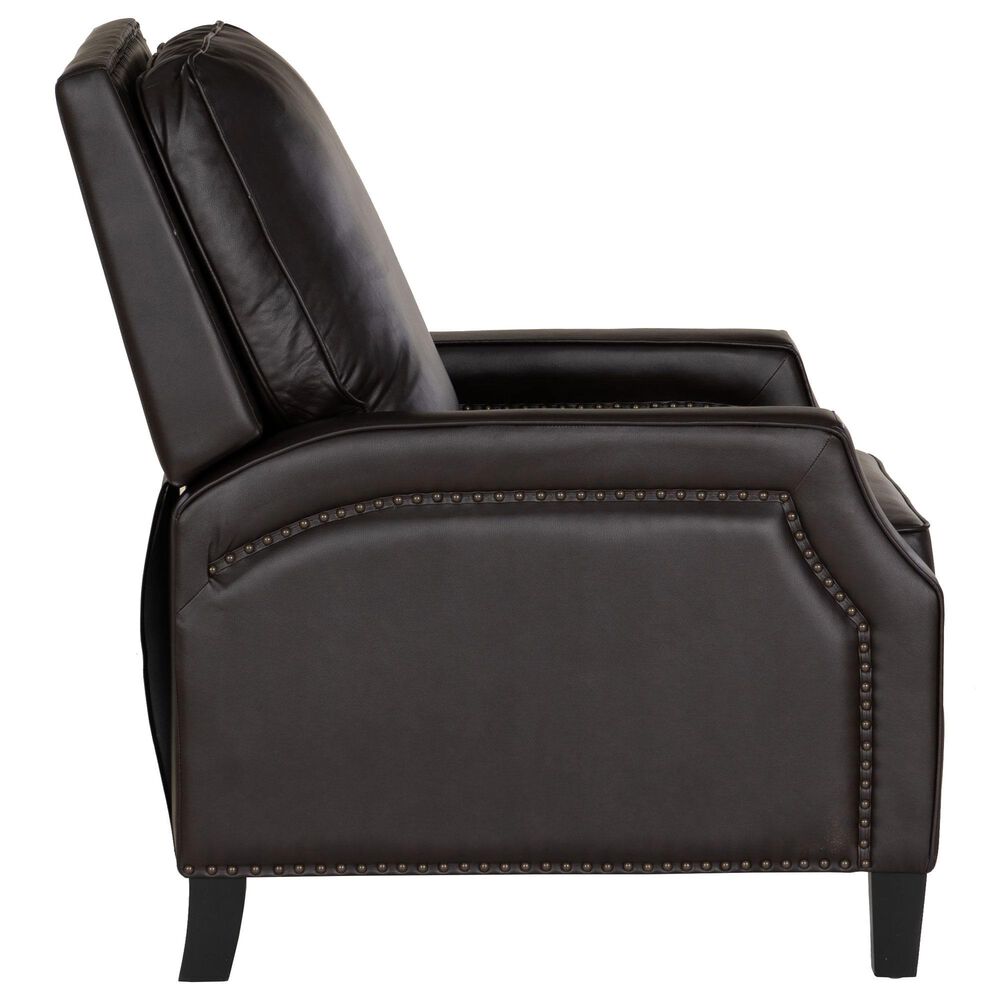 Linon Home Decor Portico Push Back Recliner in Chocolate, , large