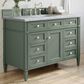 James Martin Vanities Brittany 48" Single Bathroom Vanity in Smokey Celadon with 3 cm Carrara White Marble Top and Rectangular Sink, , large