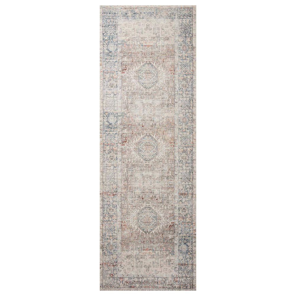 Chris Loves Julia x Loloi Jules 2"6" x 12" Natural and Ocean Runner, , large