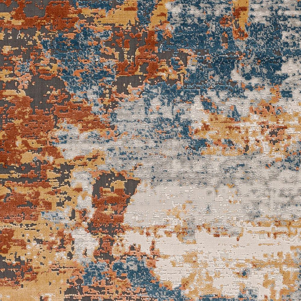 Surya Alpine 5&#39;3&quot; x 7&#39;3&quot; Peach, Blue, Light Gray, Off-White, Charcoal, Medium Gray and Rust Area Rug, , large