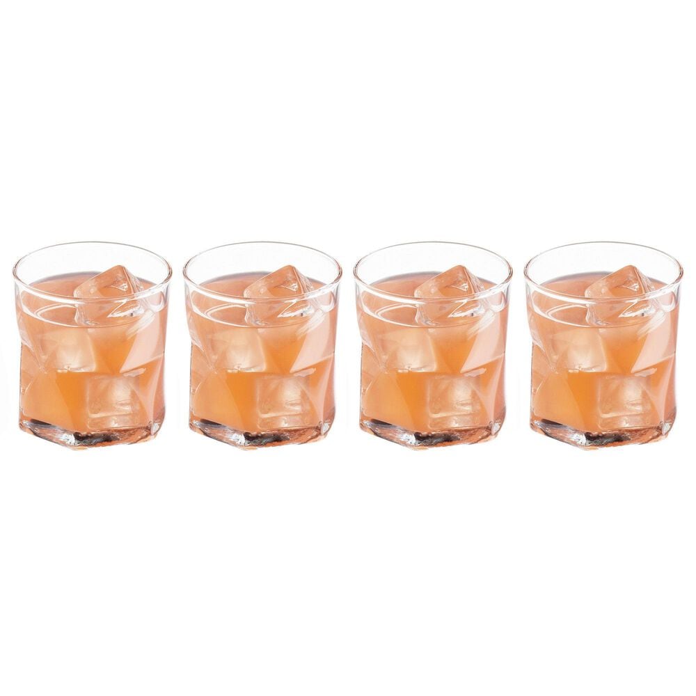 Libbey Glass Rhombus 12 Oz Rocks Glass in Clear (Set of 4), , large