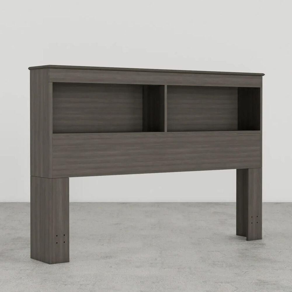 Lemoore Essential Full/Queen Bookcase Headboard in Storm Grey, , large