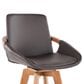 Lumisource Cosmo Swivel Counter Stool with Brown Cushion in Walnut and Black, , large