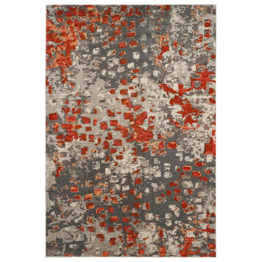 Safavieh Monaco MNC225H-5 5&#39;1&quot; x 7&#39;7&quot; Grey/Orange Area Rug, , large
