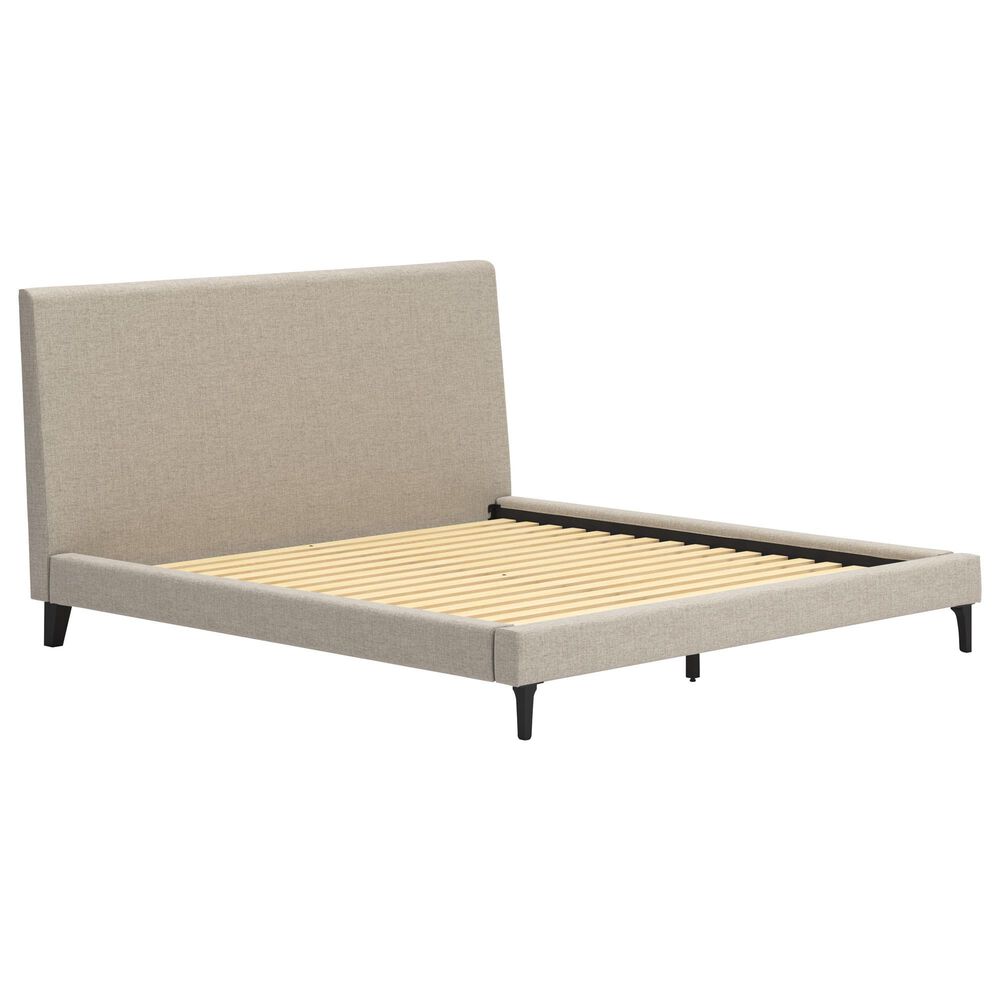 Ashley Cielden King Upholstered Platform Bed with Roll Slats in Tan, , large
