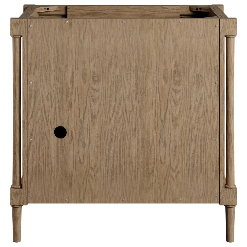 James Martin Kinnsden 36" Single Bathroom Vanity in Weathered Oak with 3 cm Siberian Silestone Top and Rectangular Sink, , large
