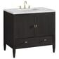 James Martin Vanities Myrrin 36" Vanity in Carbon Oak with 3 cm Carrara White Marble Top, , large