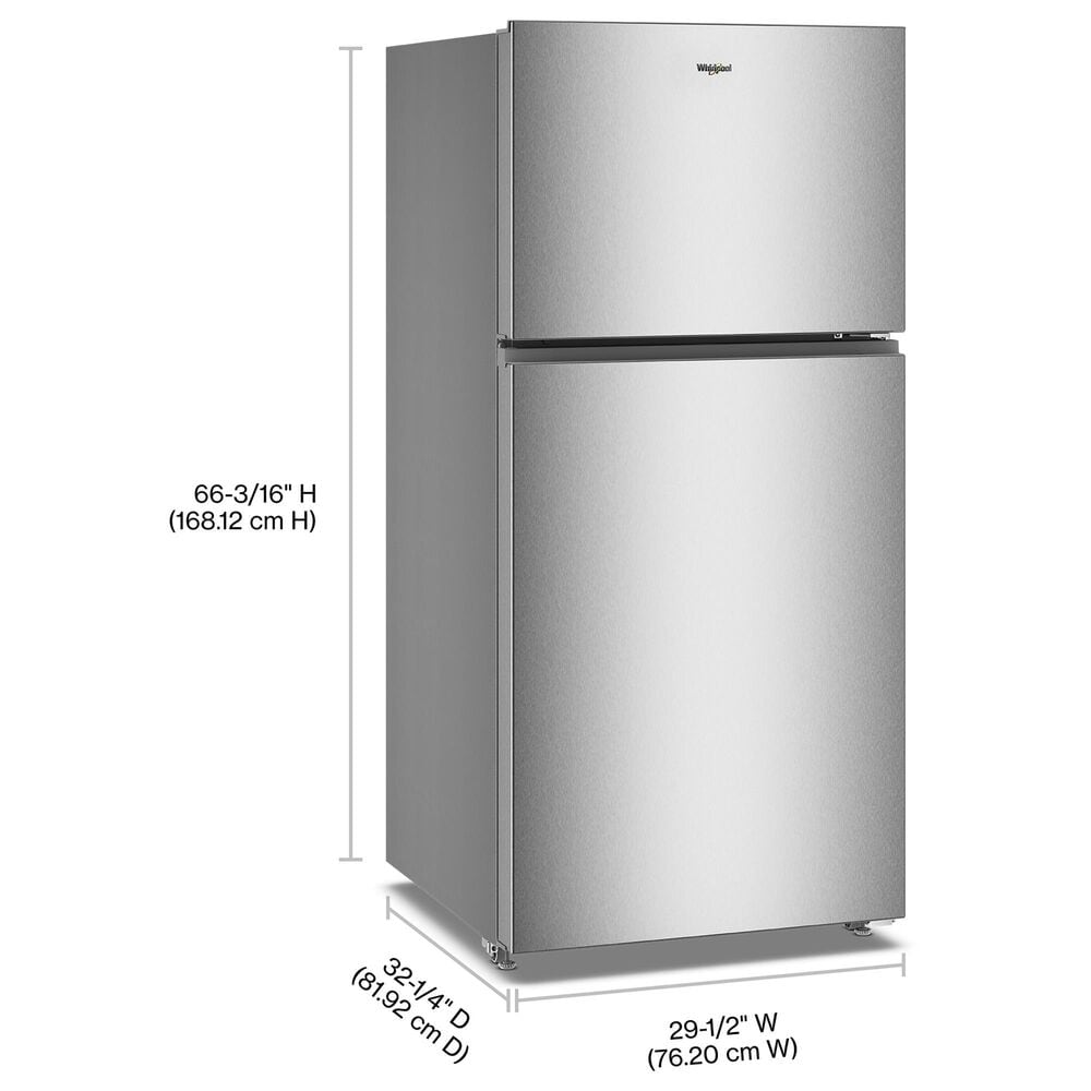 Whirlpool 4-Piece Kitchen Package with 19.3 Cu. Ft. Refrigerator and 5.3 Cu. Ft. Freestanding Electric Range in Fingerprint Resistant Stainless Steel, , large