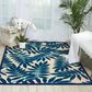 Nourison Aloha Floral 3"6" x 5"6" Navy Indoor/Outdoor Area Rug, , large