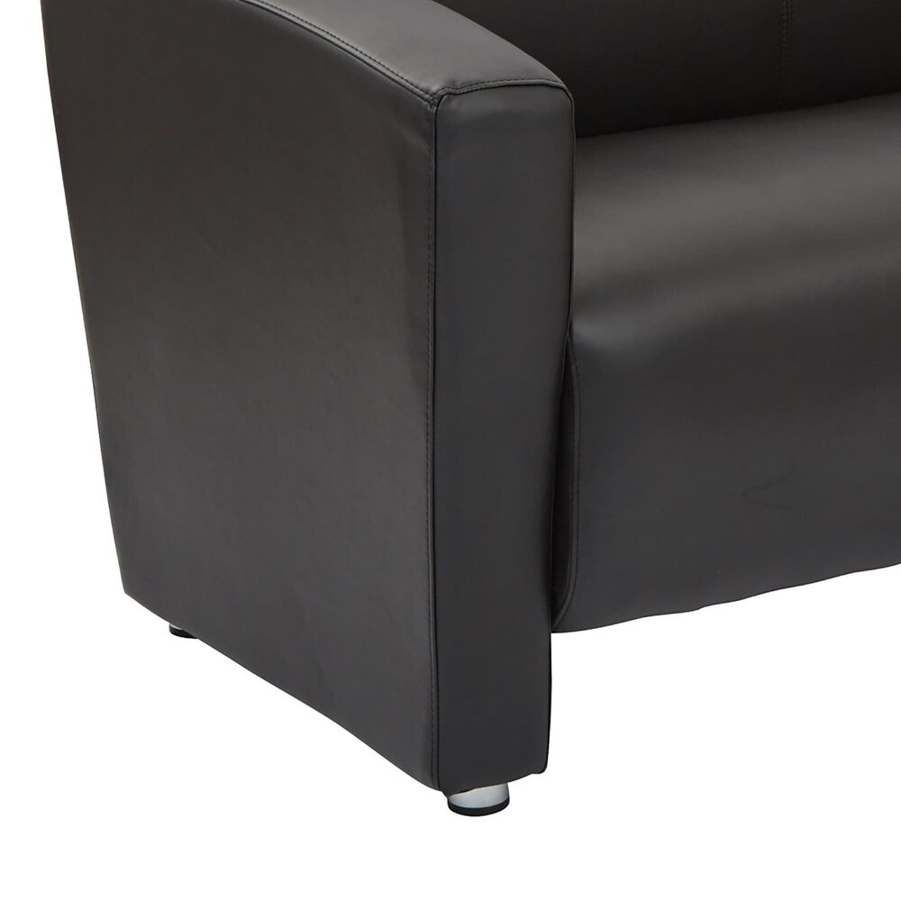 OSP Home Stationary Loveseat with Silver Legs in Black, , large