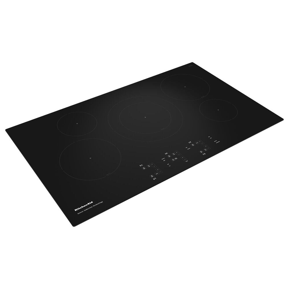 KitchenAid 36&quot; Built-In Electric Induction Cooktop in Black, , large