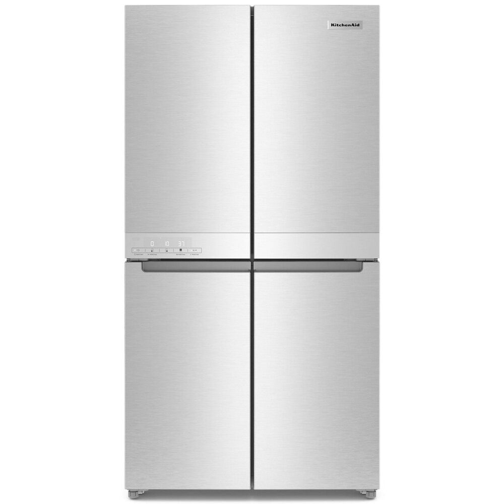 KitchenAid 19.4 Cu. Ft. Counter-Depth 4-Door Refrigerator with PrintShield  Finish Metallic Steel