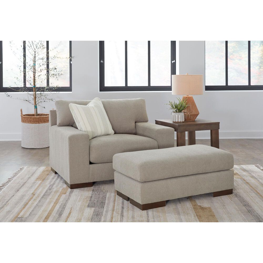 Ashley Maggie Ottoman in Flax, , large