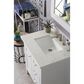 James Martin Vanities Palisades 30" Single Bathroom Vanity in Bright White with 3 cm Eternal Jasmine Pearl Quartz Top and Rectangular Sink, , large