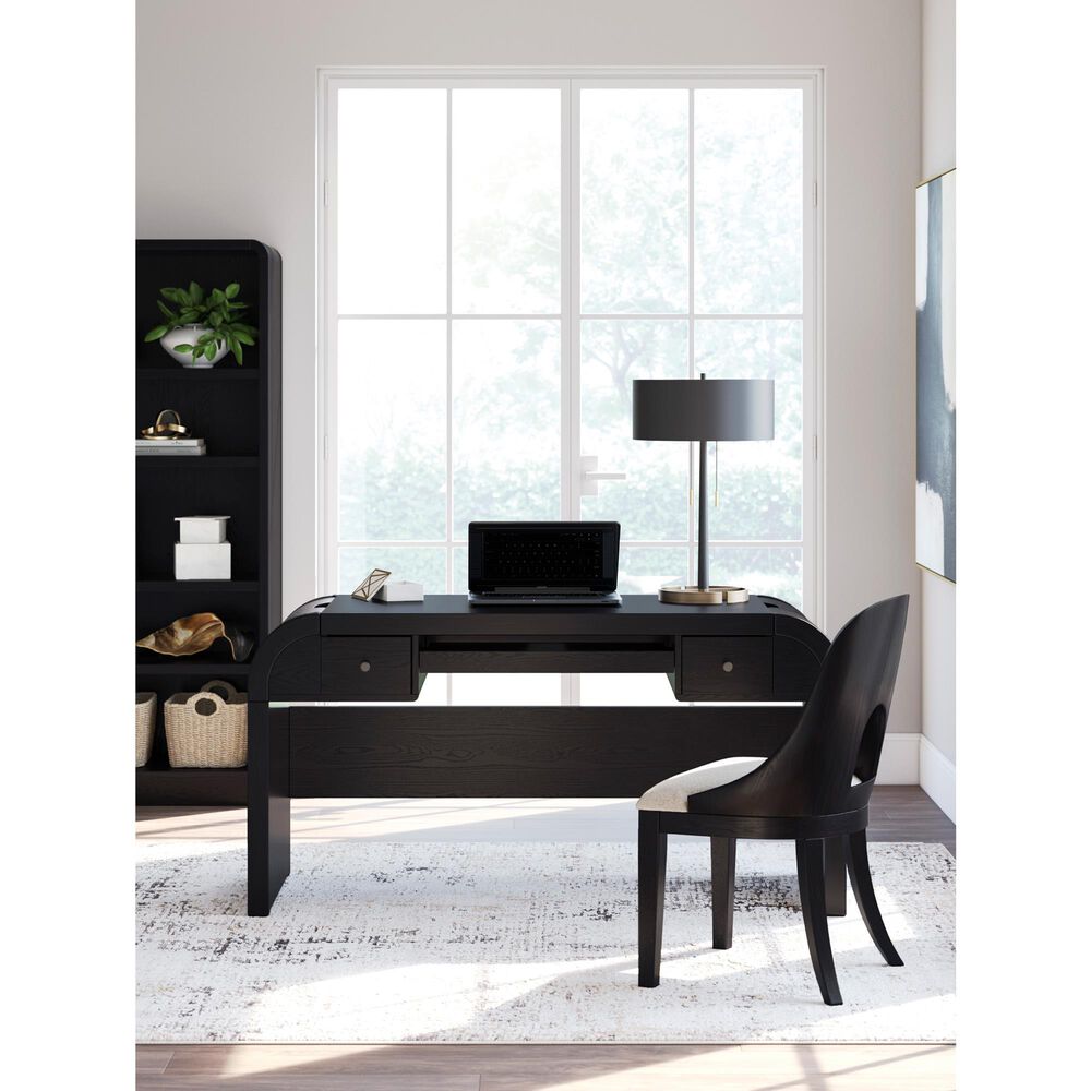 Ashley Rowanbeck Desk Chair in Black, , large