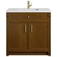 James Martin Bellshire 36" Single Bathroom Vanity in Honey Oak with Single Hole 3 cm White Zeus Silestone Top and Rectangular Sink, , large