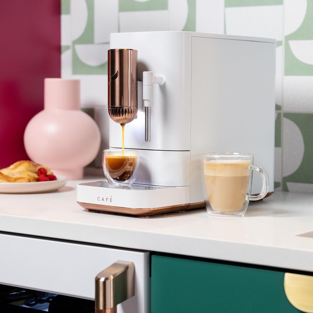 Cafe 40.5 Oz Affetto Espresso Machine in Matte White, , large