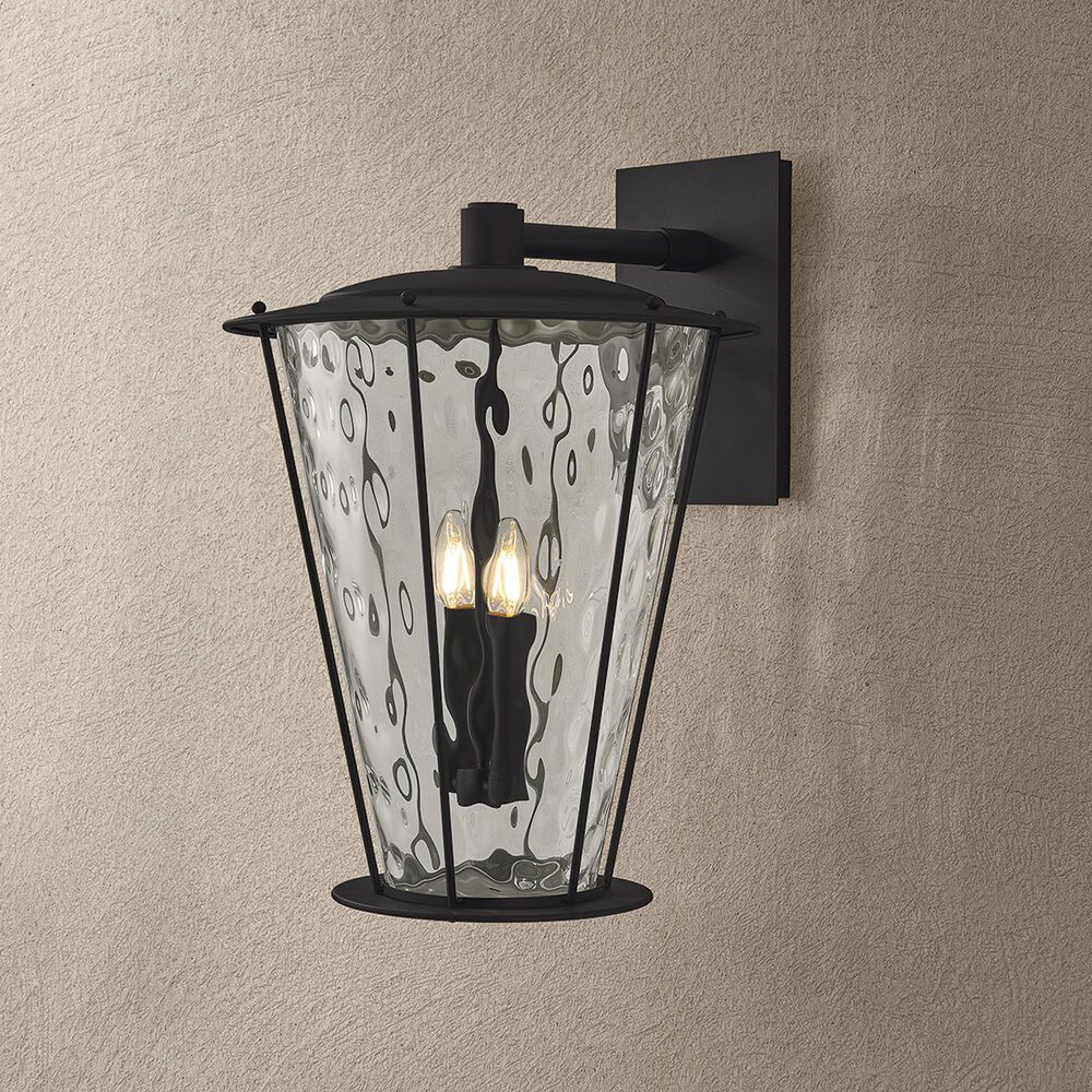Troy Lighting Jantzen 22" 2-Light Outdoor Wall Sconce in Texture Black, , large