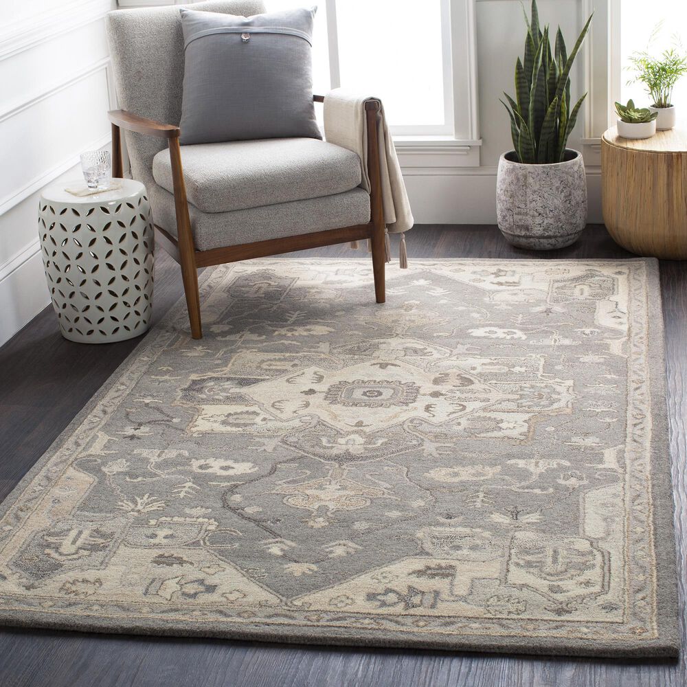 Surya Caesar 9&#39; x 12&#39; Charcoal, Taupe, Tan, Black, Light Beige and Brown Area Rug, , large