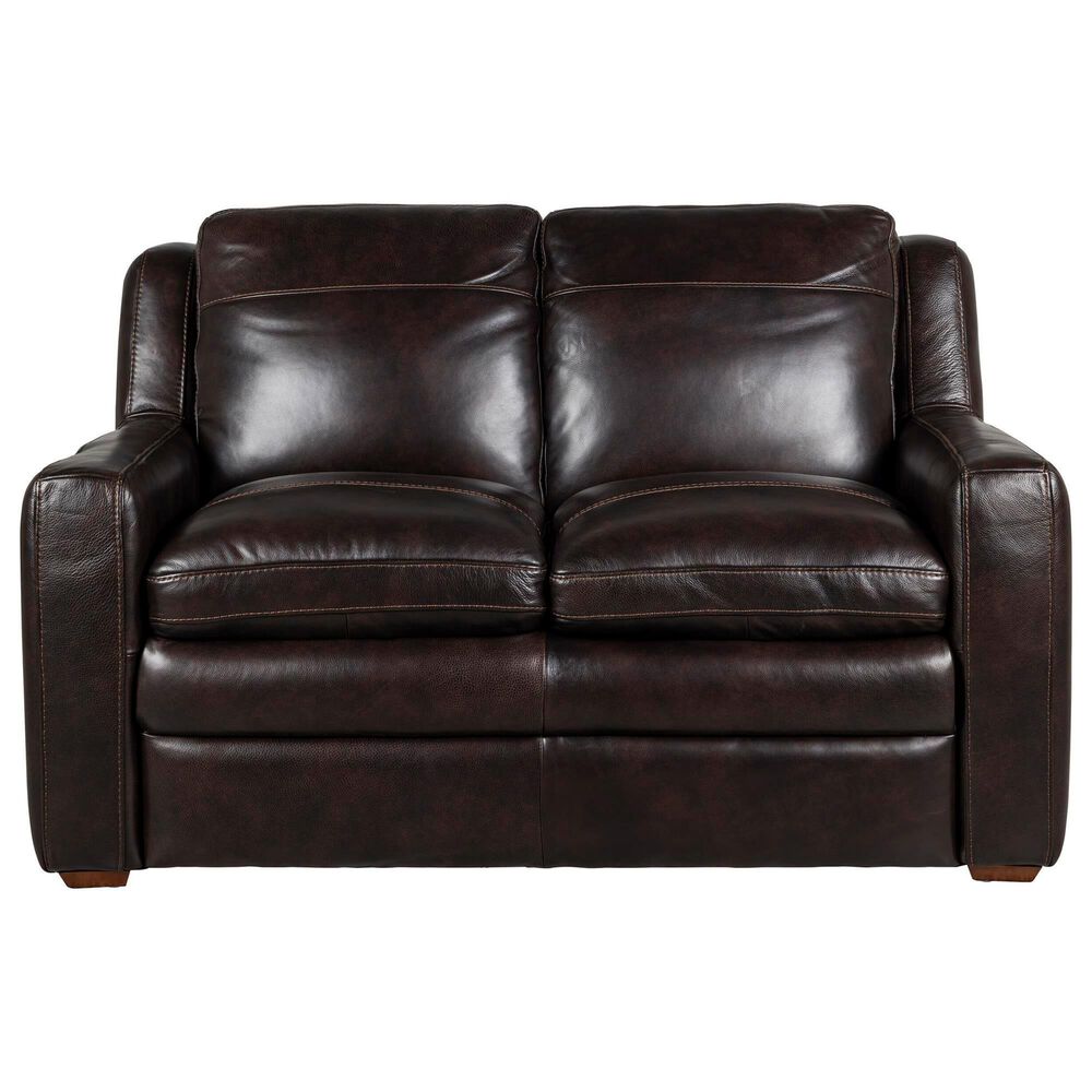 Bordeaux &amp; Co Stationary Leather Sofa and Loveseat Set in Berlin Dark Brown, , large