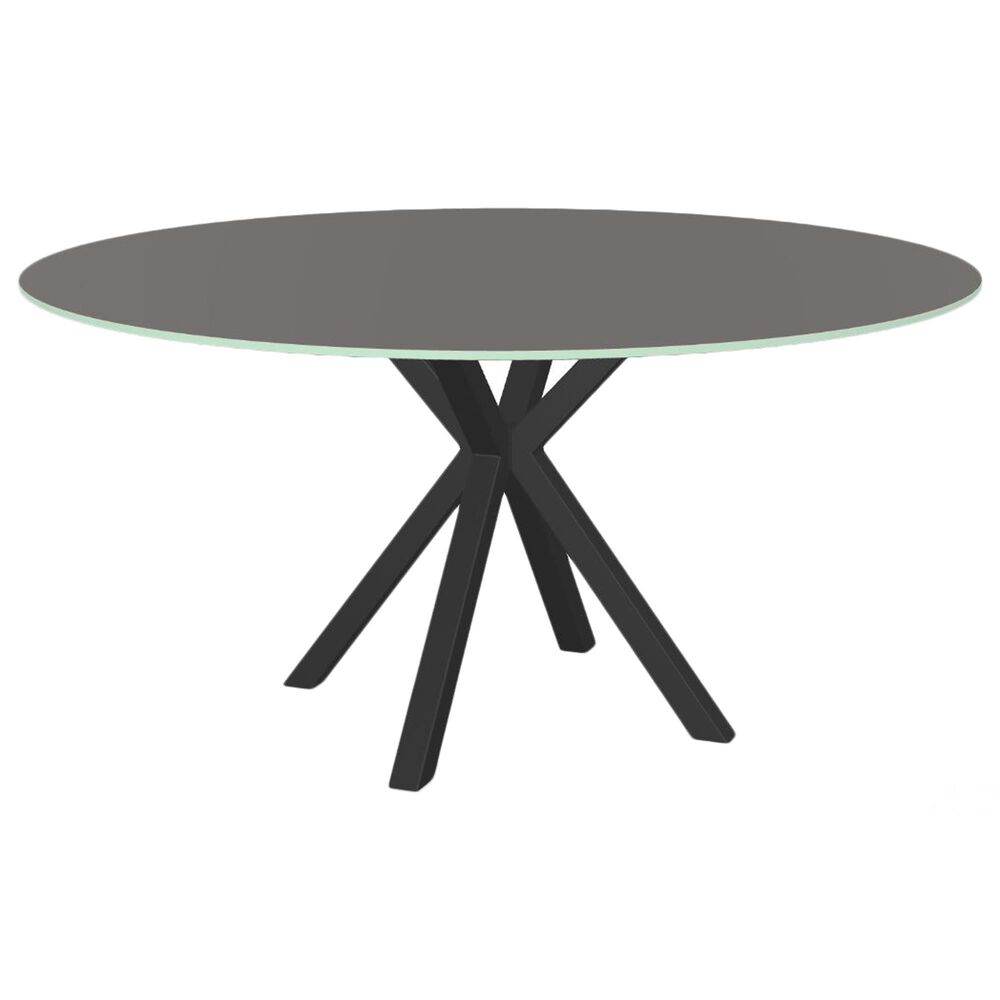 Amisco Carmen 60&quot; Round Dining Table and 6 Upholstered Dining Chairs, , large