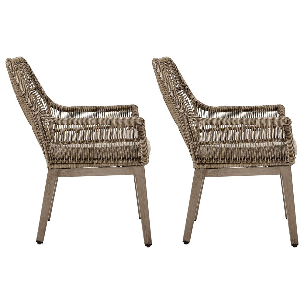 Ashley Beach Front Patio Arm Chair in Beige &#40;Set of 2&#41;, , large