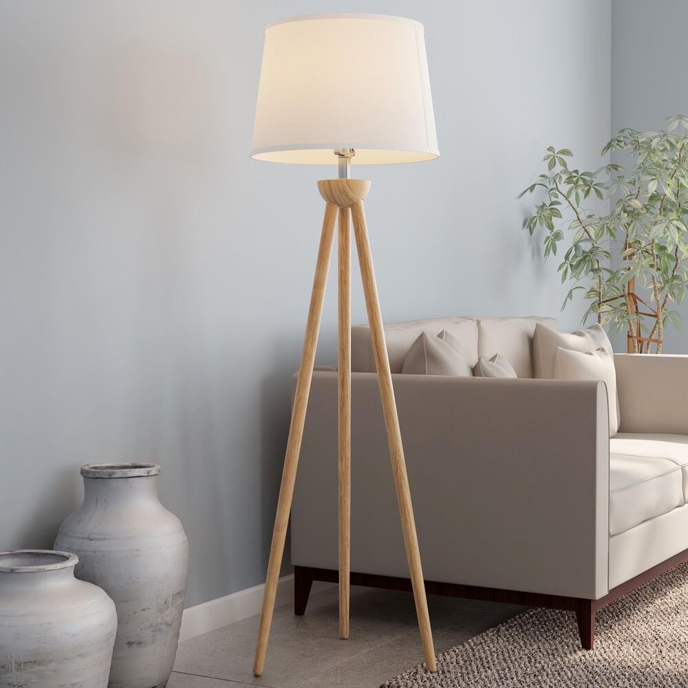 Timberlake Tripod Floor Lamp with LED Bulb in Natural, , large