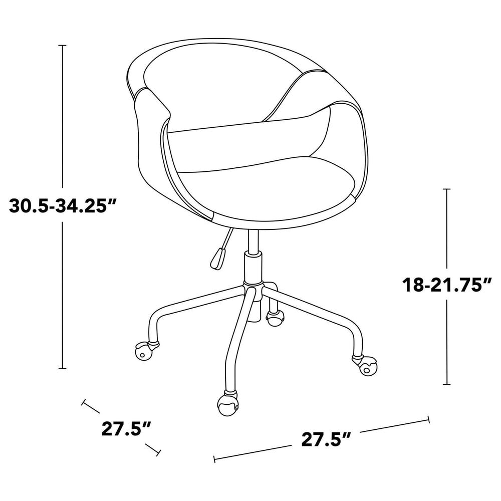 Lumisource Curvo Task Chair with Camel Cushion in Black, , large