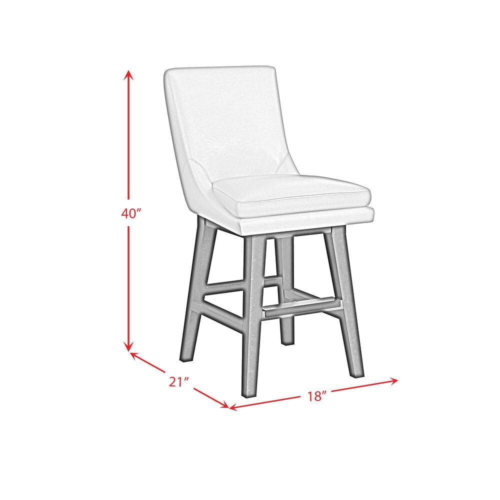 Mayberry Hill Villanova Swivel Counter Stool with Pewter Cushion in Espresso, , large