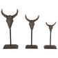 Maple and Jade Bull Skull Sculpture in Matte Gray (Set of 3), , large