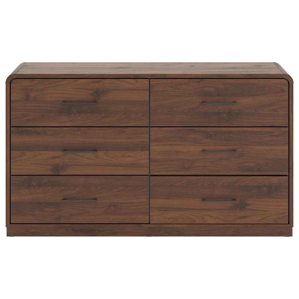 Ashley Fortlorn 6-Drawer Dresser in Walnut Brown, , large