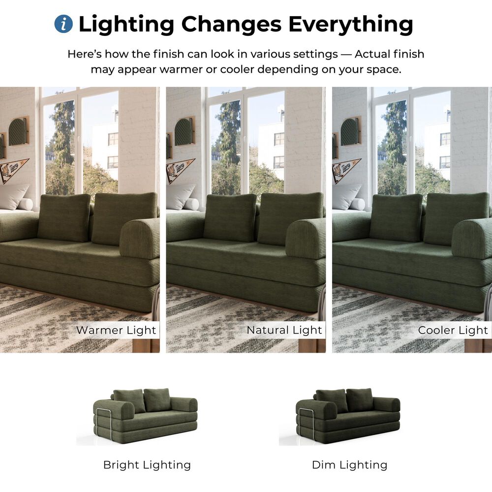 Furniture of America Ellis Stationary Modular Customizable Space-Saving Sofa in Green, , large