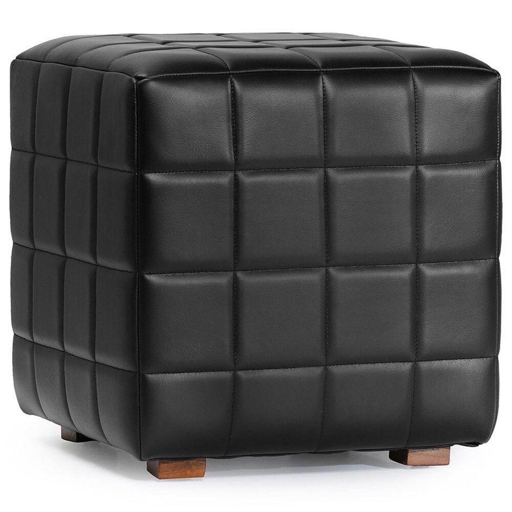 Classic Home Carlo 18" Square Ottoman in Midnight Raven, , large