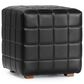Classic Home Carlo 18" Square Ottoman in Midnight Raven, , large