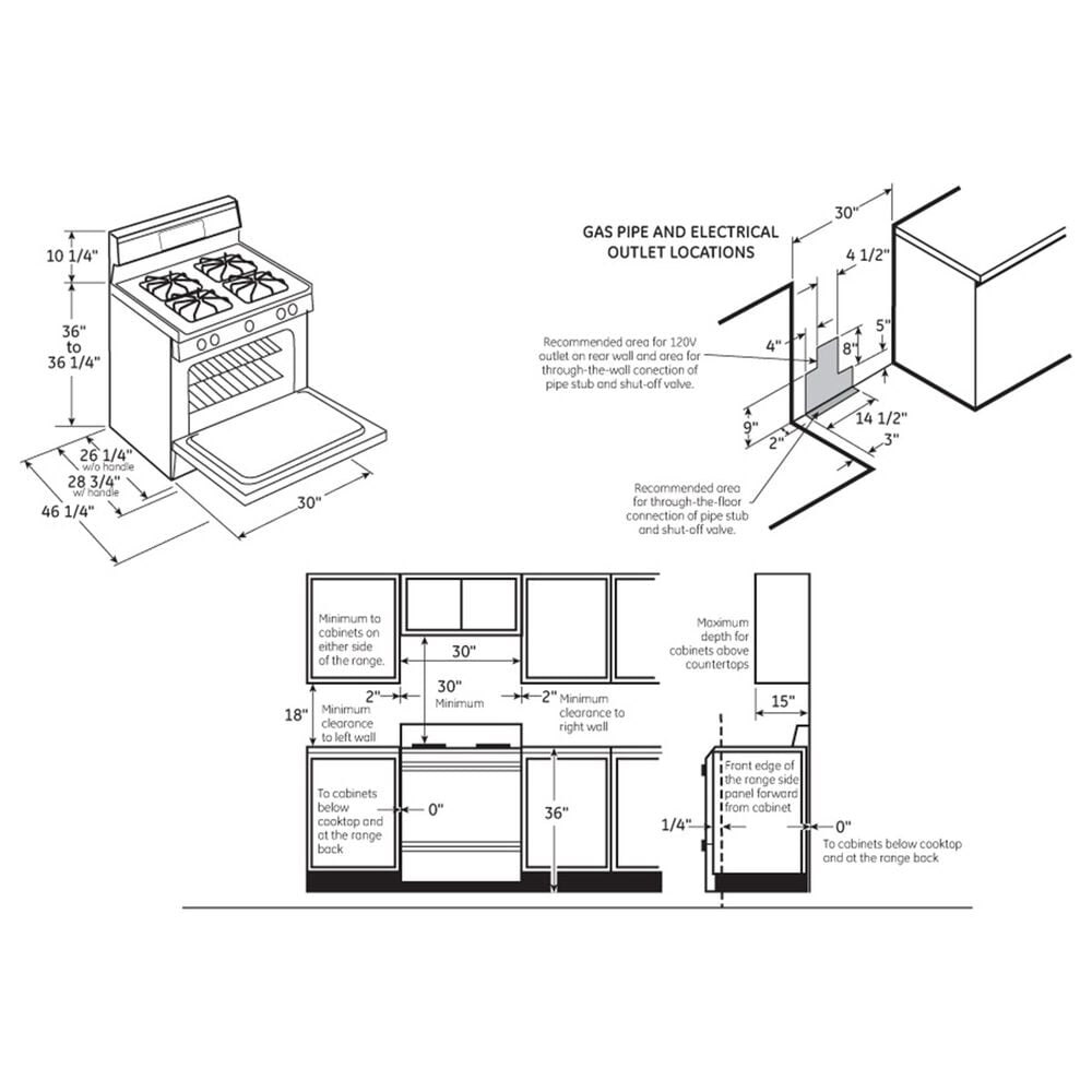 GE Appliances 30" Freestanding Gas Range with Electronic Touch Controls in Black, , large